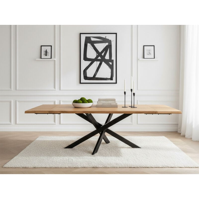 Bobochic - Table à manger extensible alizee chêne massif 160 à 240 cm