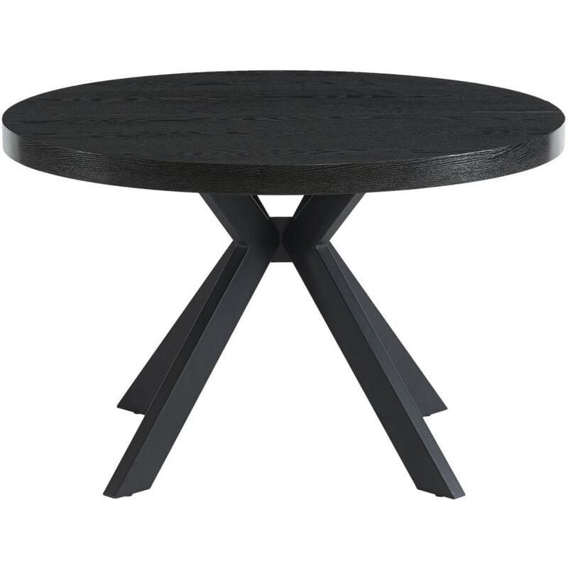 Vente-unique - Table à manger extensible 4 à 8 personnes en mdf et acier - Noir - komoni