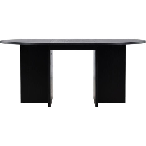 Table à manger extensible 6 à 8 personnes en bois 120-170x120cm - Noir - Strada