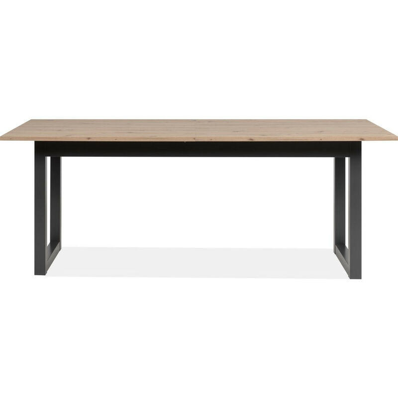 Homifab - Table à manger extensible 8 à 10 personnes effet chêne et anthracite 200/240 cm - Nora