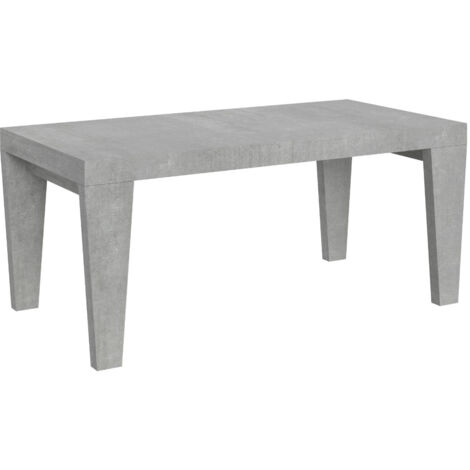 Table à manger extensible bois pieds en V Kristo 2 rallonges épaisses 160 à 264 cm 4 pieds-Gris ciment-4 pieds-2 rallonges épaisses-160 à 264 cm