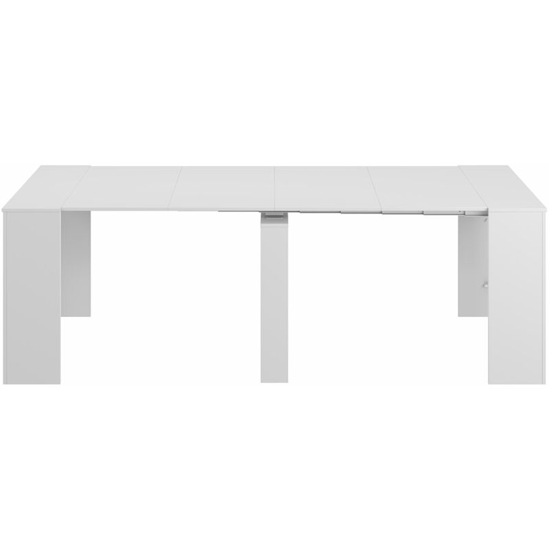Pegane - Table à manger extensible coloris Blanc - Profondeur 90 x Hauteur 78 x longueur 51-237 cm