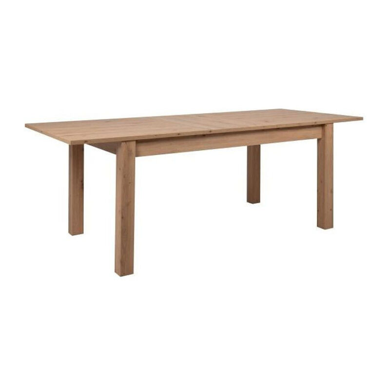 Les Tendances - Table a manger extensible - Decor chene artisan - bergen - l 160-200 x p 75 x h 90 cm
