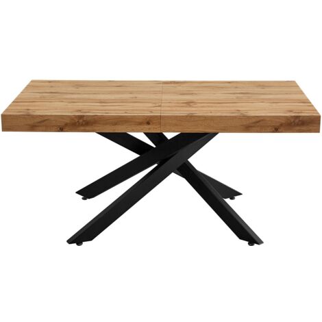 HOMIFAB Table à manger extensible décor bois 4/8 personnes 140/220 cm - Elena