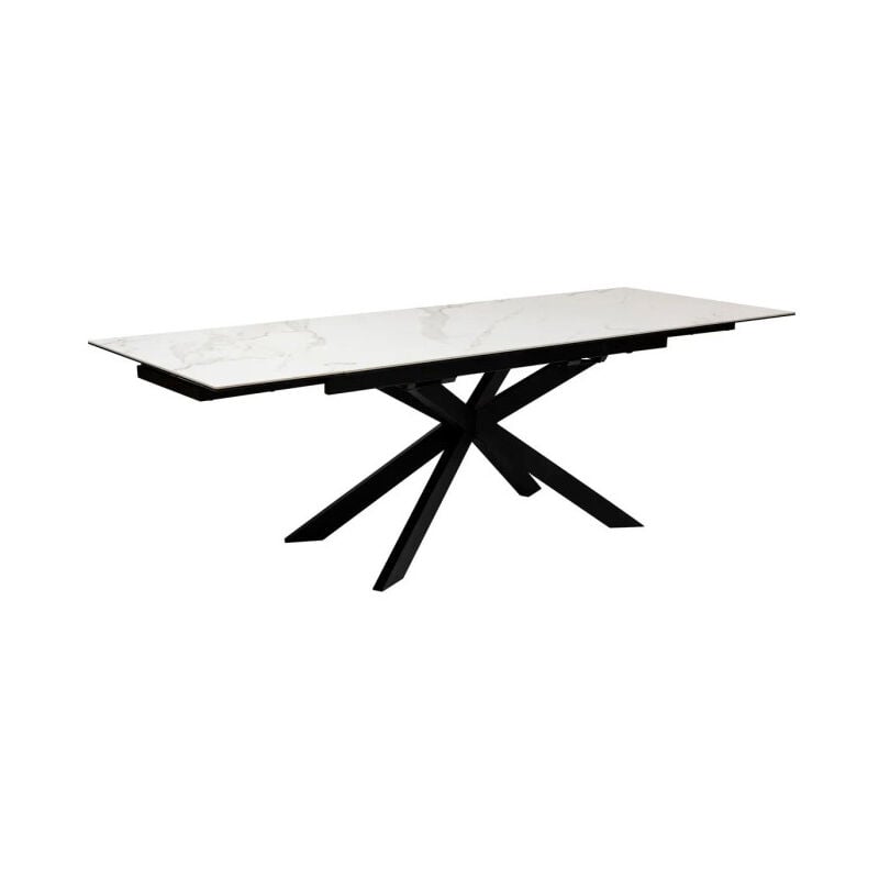 Atmosphera - Table à Manger Extensible Effet Marbre 'Boot' 160-240cm Blanc