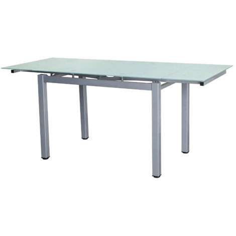 Table à manger extensible en aluminium Table de salle à manger - Longueur 110/170 x Hauteur 76 x Profondeur 70 cm