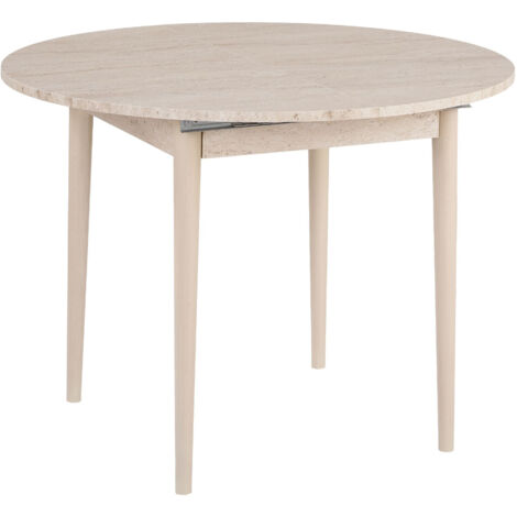 Table à manger extensible en bois "Viona" 100 x 100 x 75 cm - Travertin