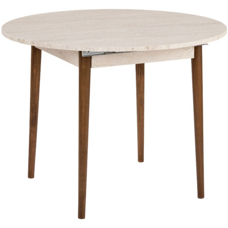 Table à manger extensible en bois "Viona" 100 x 100 x 75 cm - Travertin