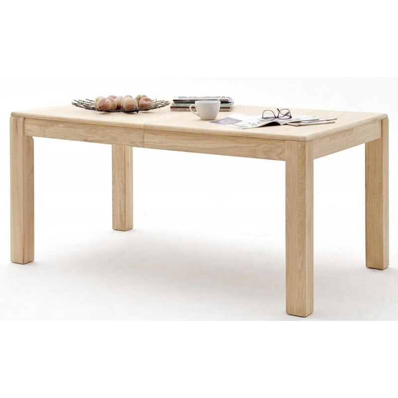 Table à manger extensible en chêne Bianco clair - 160-260 x 78 x 90 cm Pegane