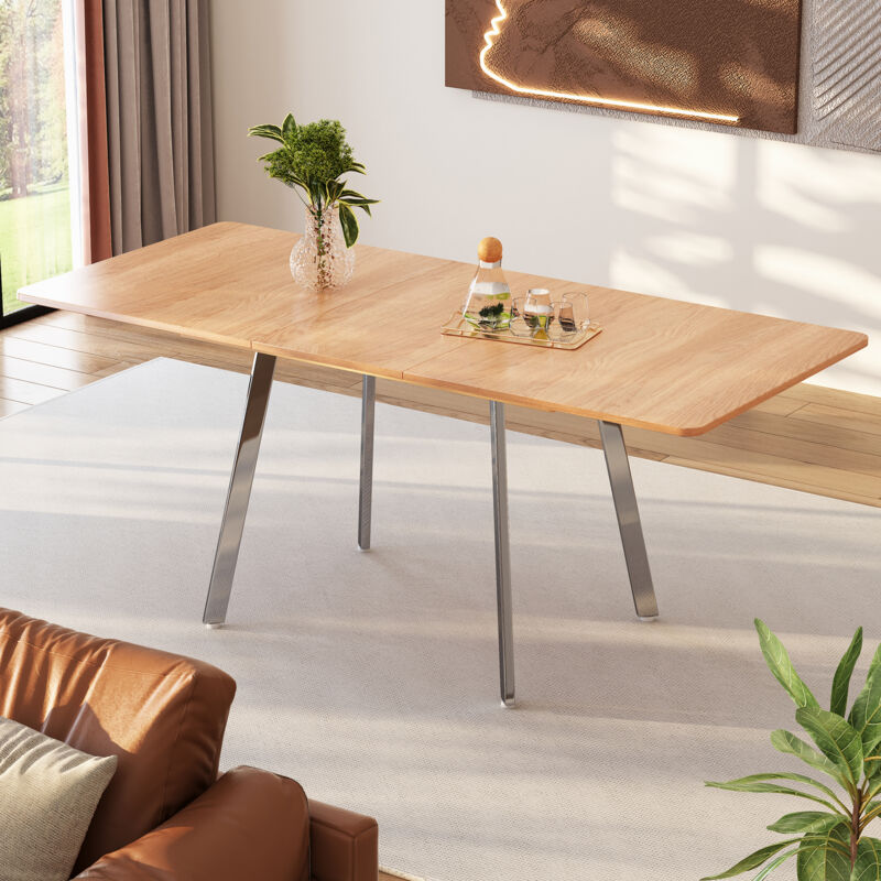 Modernluxe - Table à manger extensible en mdf - 140/180 x 80 cm - adaptée pour 4 à 6 personnes - Naturel