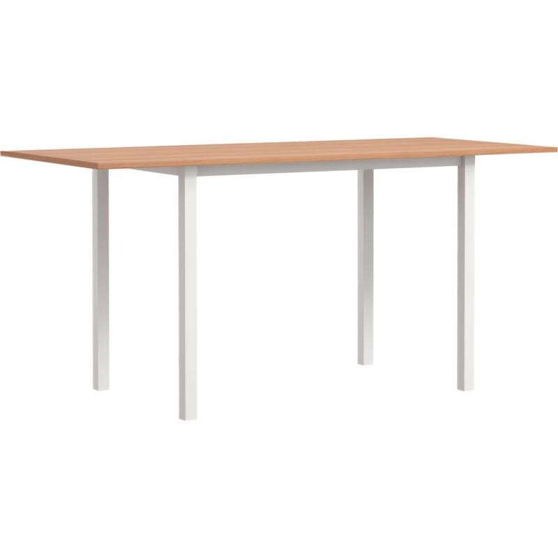 Homcom - Table à manger extensible grand plateau 6 personnes acier mdf bois clair