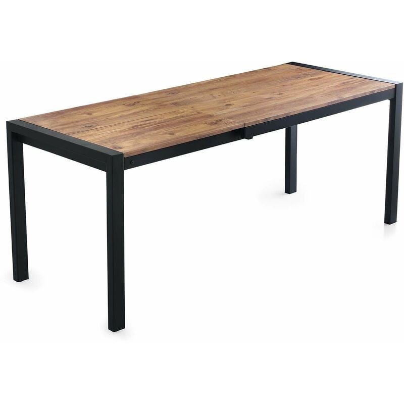 Table repas extensible en aggloméré et métal Silva