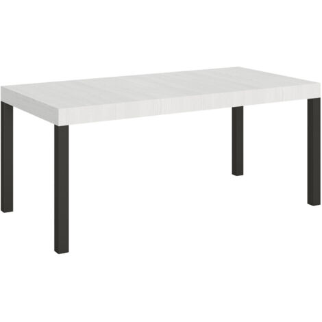 Table à manger extensible Karry 4 pieds 180 à 284 cm-Blanc-4 pieds-180 à 284 cm