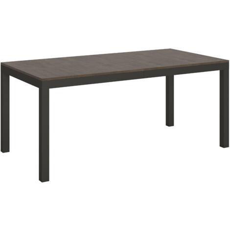Table à manger extensible Karry evolution 4 pieds 180 à 284 cm-Marron-4 pieds-180 à 284 cm