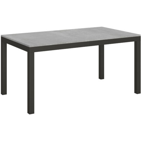 Table à manger extensible Karry evolution Sur roulettes 160 à 264 cm-Gris ciment-Sur roulettes-160 à 264 cm