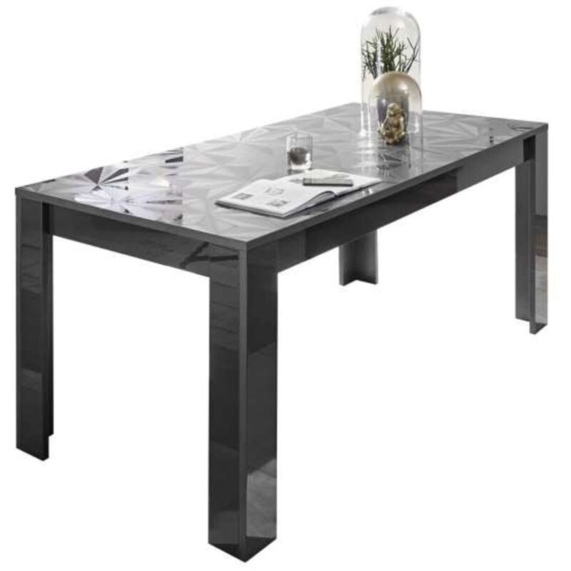Table à manger extensible LUTHER anthracite 137-185x79x90 cm