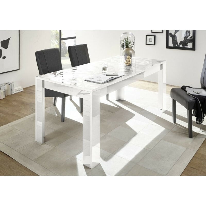 Azura Home Design - Table à manger extensible luther en blanc 137-185x79x90 cm