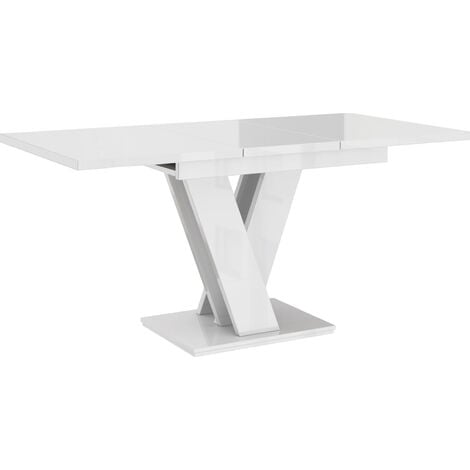 DUSINE TABLE A MANGER EXTENSIBLE MASSI - BLANC LAQUE 120 - 160 CM