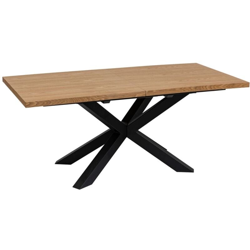 Atmosphera - Table à manger extensible Olaf en bois et métal pour 6 à 8 personnes