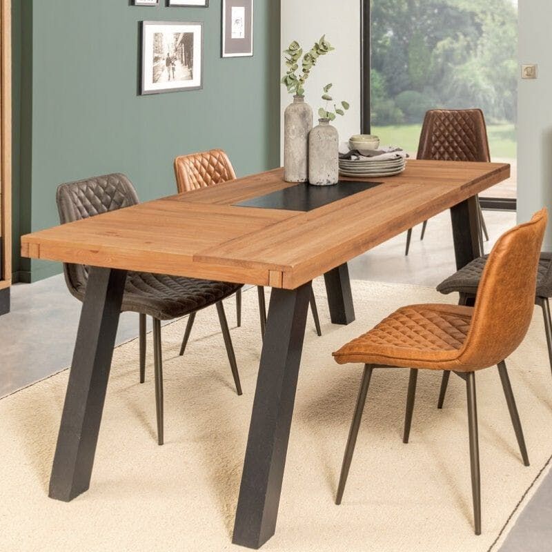 Table à manger extensible pin brossé 180 cm arad