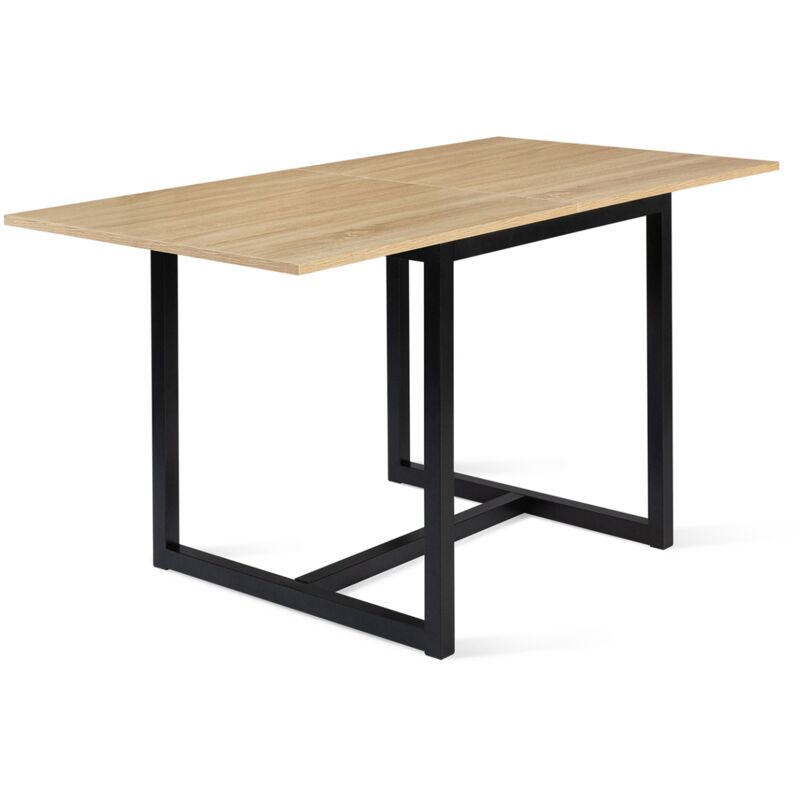 Idmarket - Table à manger extensible rectangle detroit 4-8 personnes design industriel 80-160 cm