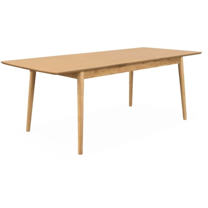Sweeek - Table à manger extensible naturelle rectangulaire Lina 6 à 8 places. 160 à 210cm