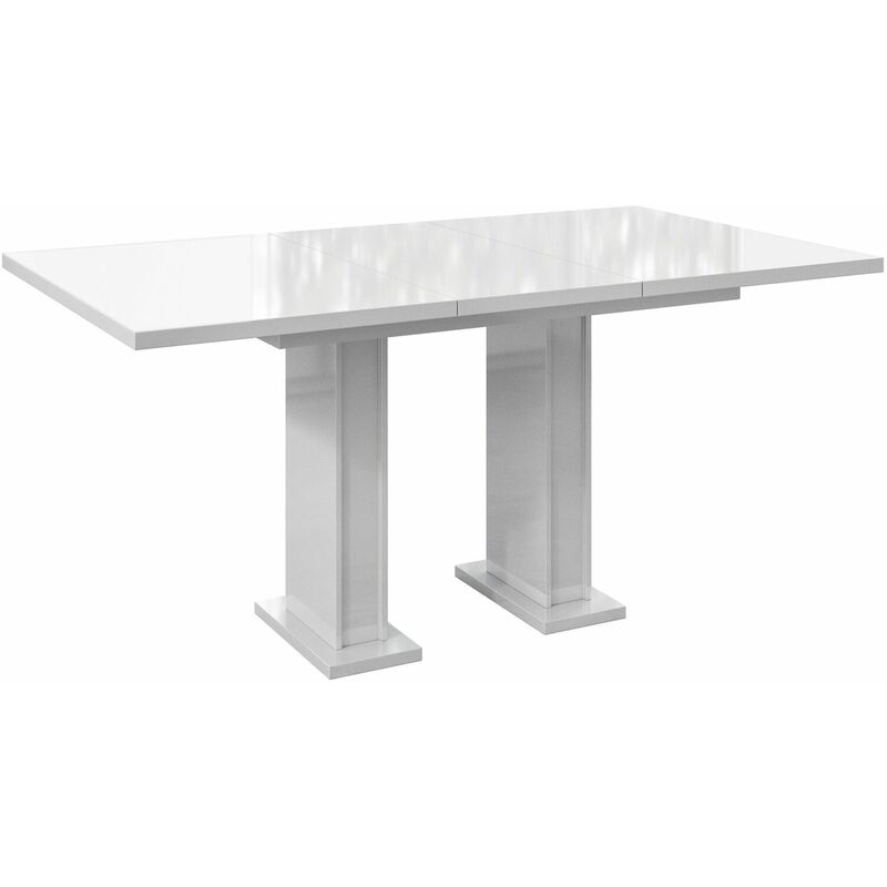 Dusine - table a manger extensible ross - blanc laque 120 - 160 cm