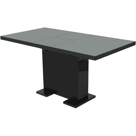 Table à manger extensible Table à dîner Noir brillant 79125