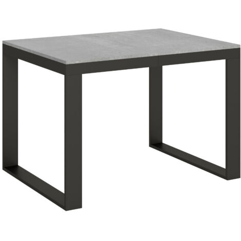 Table à manger extensible Tiroz evolution 120 à 380 cm Sur roulettes-Gris ciment-Sur roulettes-120 à 380 cm