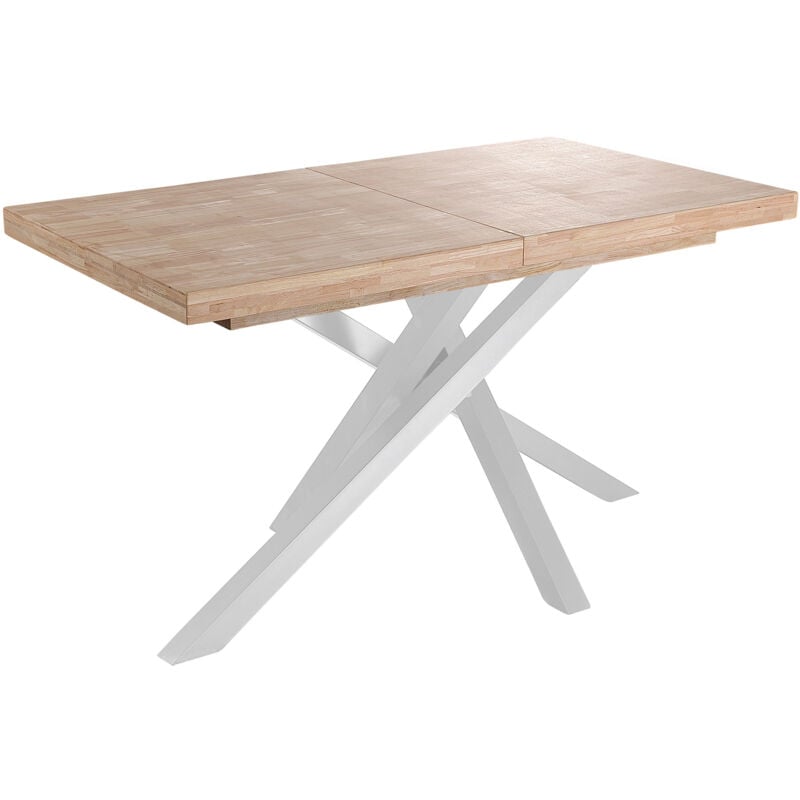 Table à manger extensible Xena 140 - 180 - 220 x 90 cm Chêne Nordique / Blanc.