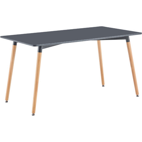 Table à manger fixe Nordika 140 X 80 cm gris/hêtre.