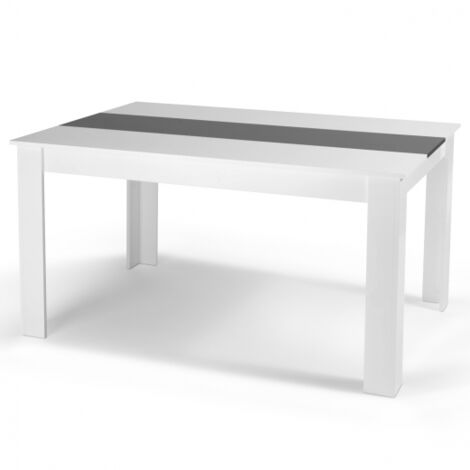 Table A Manger Georgia 8 Personnes Blanche Et Grise 160 Cm 13254