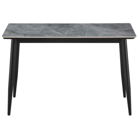 Table à manger GRANVIA – 120x70 cm – Effet ardoise – Structure métal – Design compact et moderne