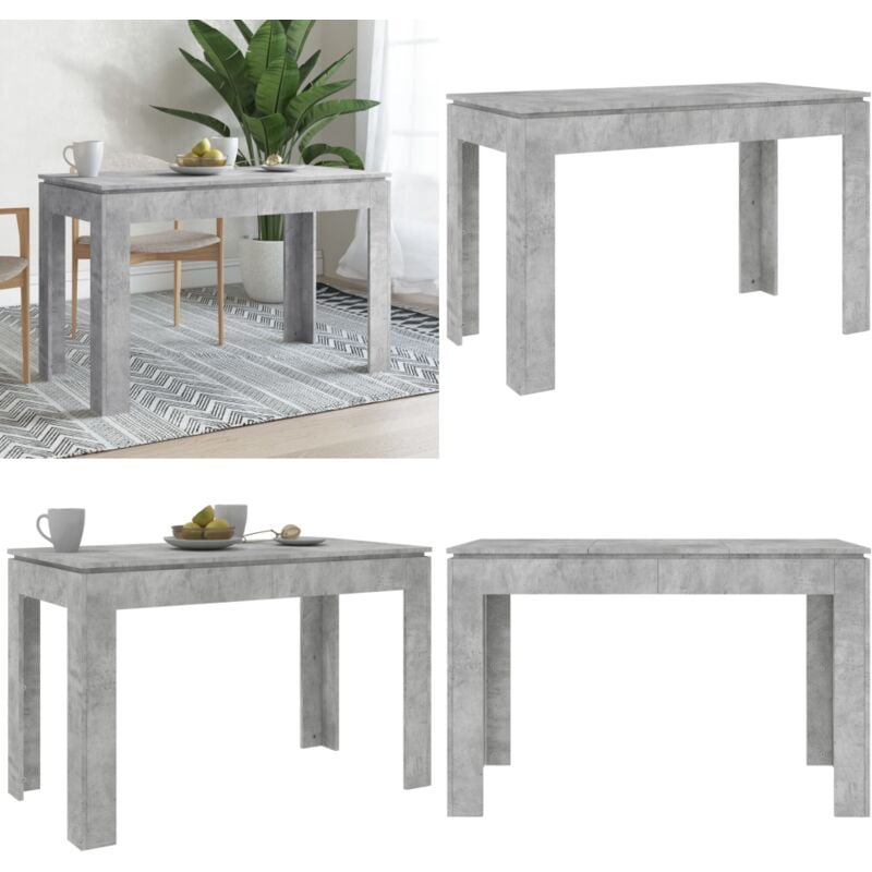 Vidaxl - Table à manger Gris béton 120x60x76 cm Bois d'ingénierie - Table à Manger - Table Basse - Mobilier De Salle à Manger - Table Design - Table