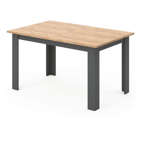 Table à manger „Karlos 140cm Blanche/Noyer Vicco
