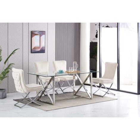 HOMY FRANCE Gold verre transparent 180x90 cm