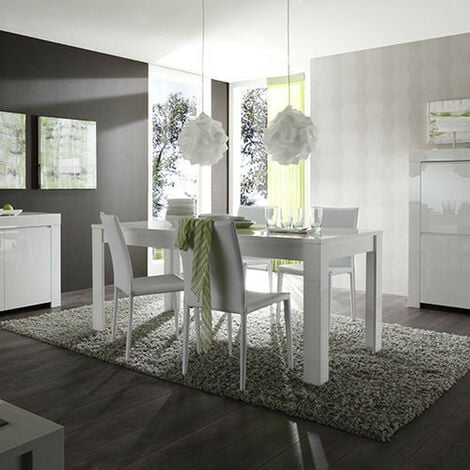 AZURA HOME DESIGN Table à manger LAZARRO 180 cm blanc laqué