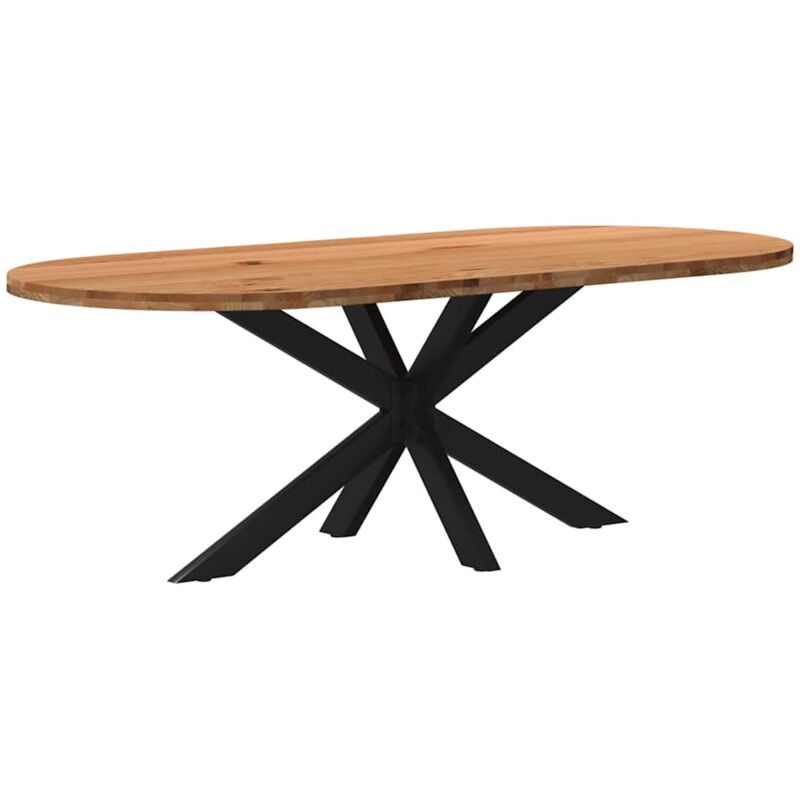 Vidaxl - Table à manger 220x100x74 cm bois de chêne massif ovale