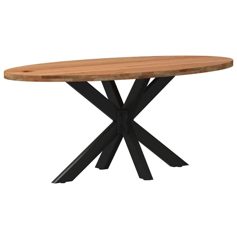 Vidaxl - Table à manger marron clair bois de chêne massif ovale