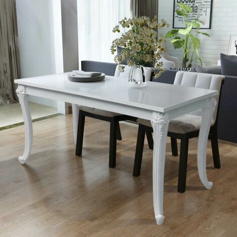 Table à manger moderne dans MDF Élégant Design brillant blanc différentes dimensions