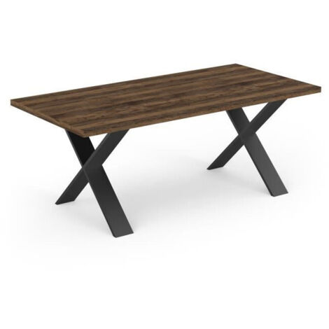 Table a manger MONACO - Décor bois oak et noir - L180 x P90 x H74.8 cm - DEMEYERE