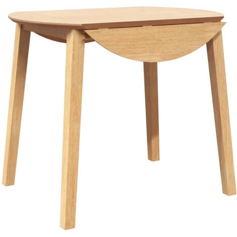Table à manger naturel bois massif et caoutchouc CFW353430