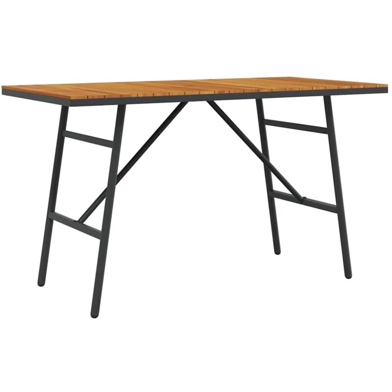 Vidaxl - Table à manger - Noir, 110x55x62 cm, en bois d'acacia massif
