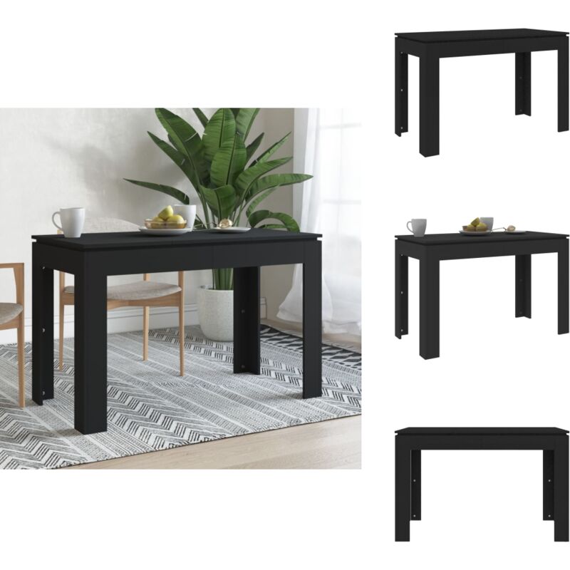Vidaxl - Table à manger Noir 120x60x76 cm Bois d'ingénierie - Table à Manger - Table Noir - Table Design - Table Moderne - Meubles Salle à Manger