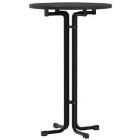 Table à manger noir Ø70x110 bois d'ingénierie et acier