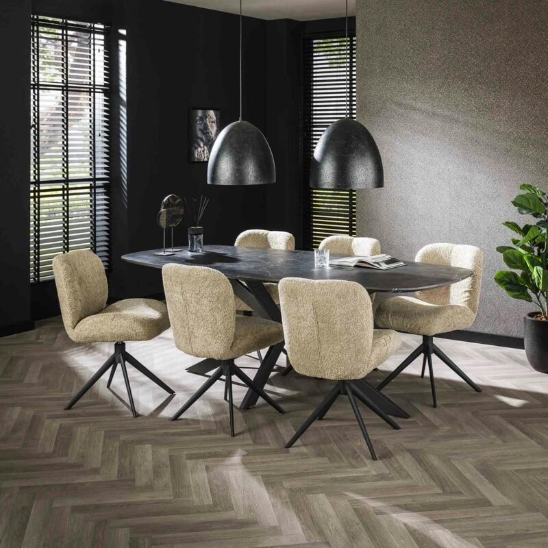 Pier Import - Table à manger organique effet marbre 215 cm ralf