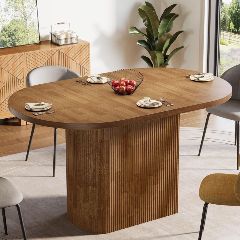 Table à Manger Ovale - 120 x 70x 75 cm - Table de Cuisine en bois