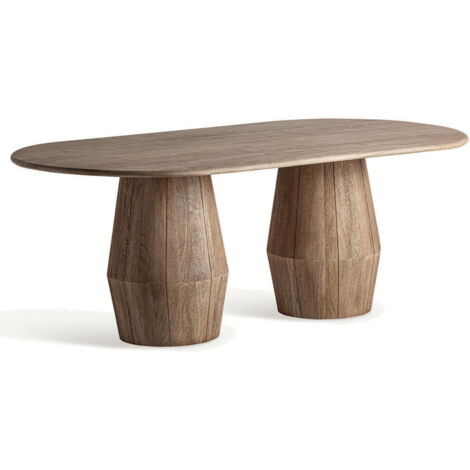 Table à manger ovale bois massif clair JACQUARD 220cm – Design estudiHac