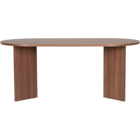 Table à manger ovale effet Noyer 8 pers. 180 cm - Suna