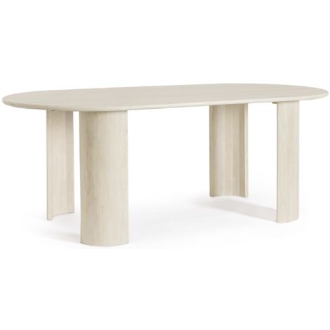 Table à manger ovale en bois massif Orinda 210cm-Naturel